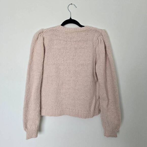 Easel Cropped Sweater Women's‎ Small Long Sleeve Crew Button Front Cardigan - Picture 7 of 8